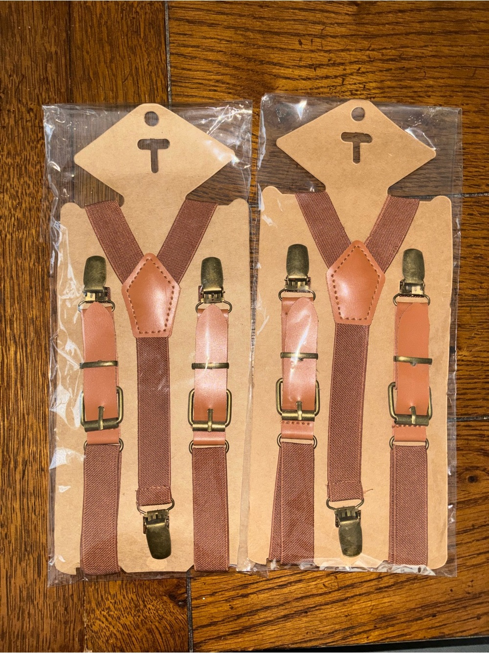 Boy's Matte Satin Pre-Tied Bow Tie (Matcha) & Three-Clip Suspenders (Brown)